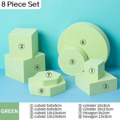 Photo Background Props 8Pcs Foam Solid Colors Photography Cube Posing Ornaments