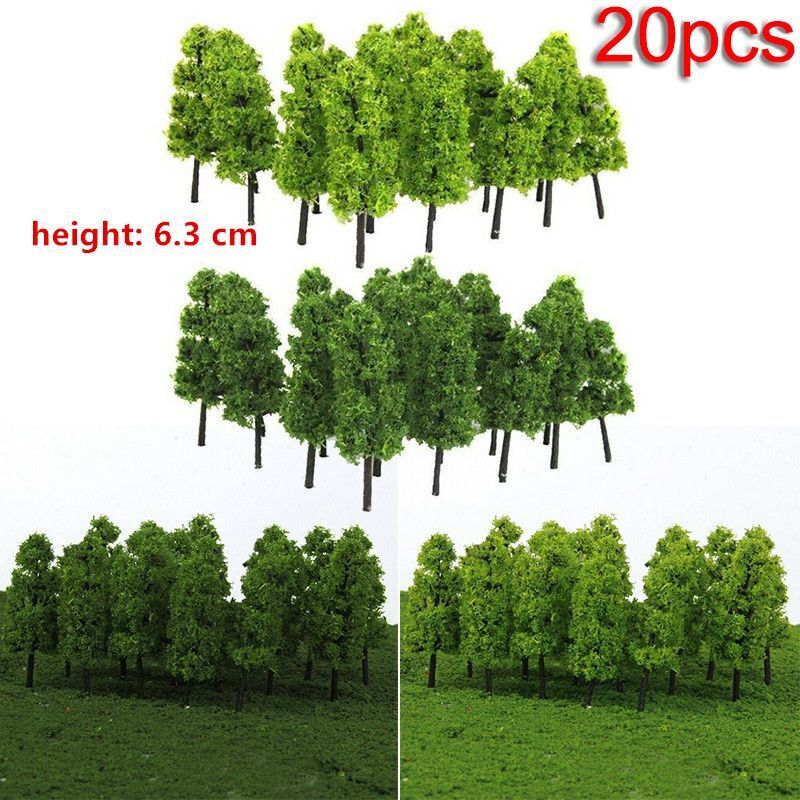 Artificial Miniature Tree 20-70Pcs Plastic Train Scenery Railroad Building Decor