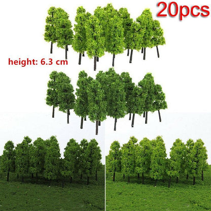 Artificial Miniature Tree 20-70Pcs Plastic Train Scenery Railroad Building Decor