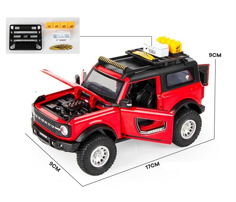 1:32 Ford Bronco Lima Diecast Model Car Off-road Vehicle Toy Sound Light Gift