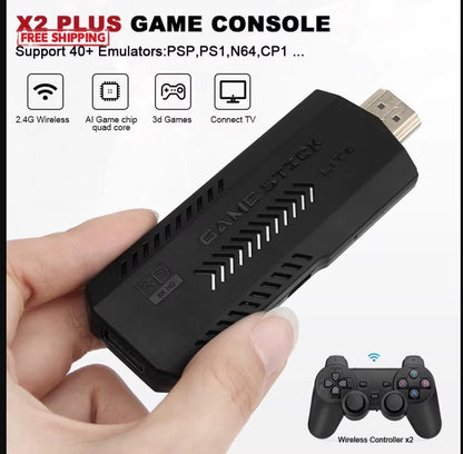 GD10 Plus Game Stick Console 58,000 Games 4K HD Dual Wireless Controller N6