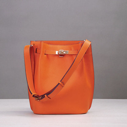 Real Leather Drawstring Bucket Tote Shoulder Bag Purse Handbag Crossbody Fashion