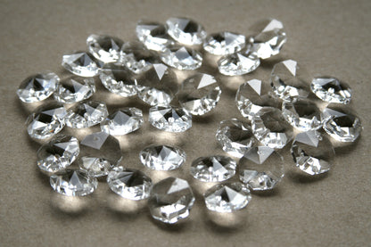 100pcs 16MM Octagon Crystal Glass Chandelier Prisms Beads Lamp Repair Refurbish