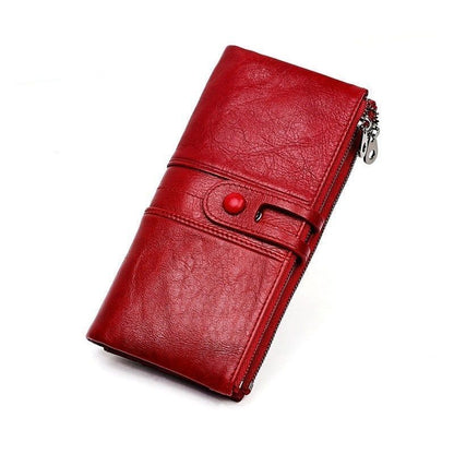 Long Wallet Genuine Leather Clutch Wallet Female Coin Purse Holder Handy Bags