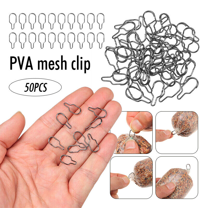 50Pcs PVA Bag Link Clip Carp Fishing Quick Change Feeder Swivel Snaps Accessory