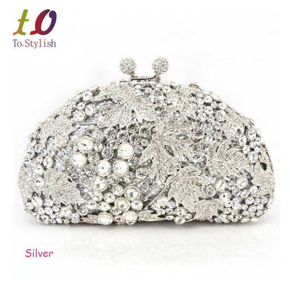 Crystal Clutch Evening Bags Animal Pattern Sparkly Diamond Pochette Purse Women