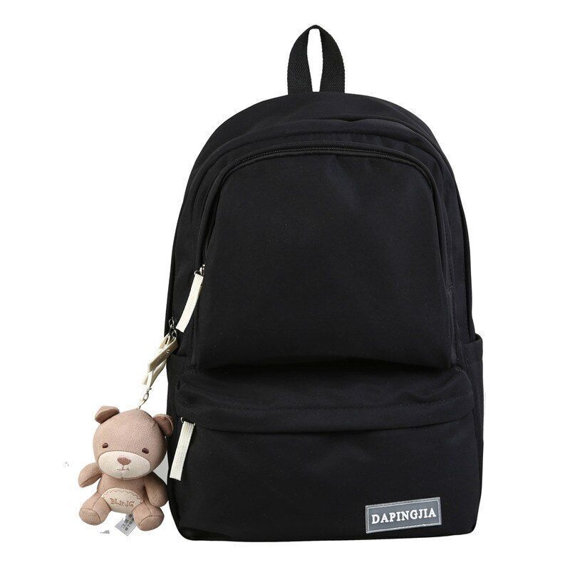 Double Zipper Women Backpack Waterproof Nylon School Student Bag Travel Rucksack