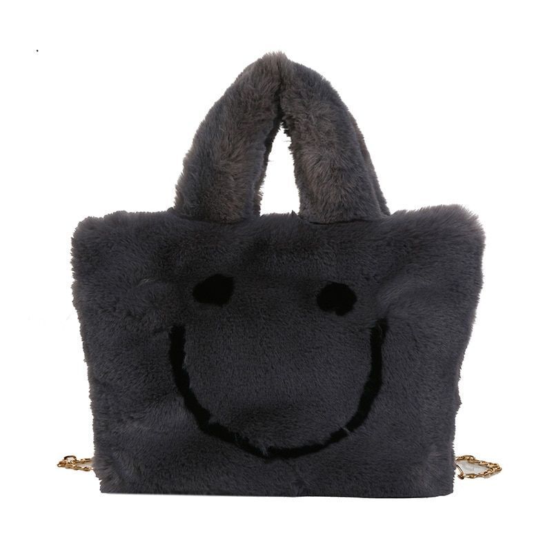 Women Smiley Handbag Buckle Shoulder Bag Soft Party Little Tote Purse Crossbody