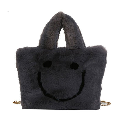 Women Smiley Handbag Buckle Shoulder Bag Soft Party Little Tote Purse Crossbody