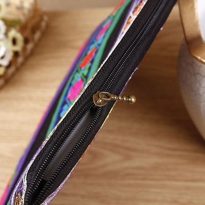 Ethnic Cross Stitch Day Clutches Canvas Briefcase Fashion Mobile Phone Bags Soft