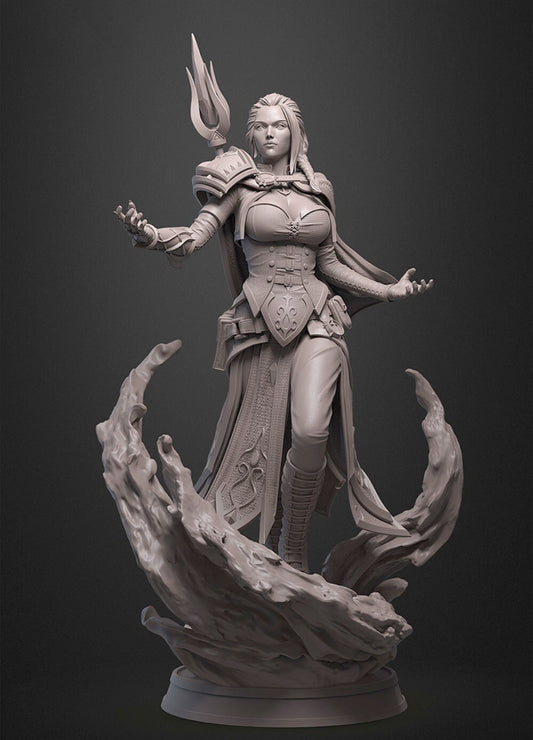 1/24 resin figures model Fantasy Warcraft Female Mage 3D Printing Unassembled