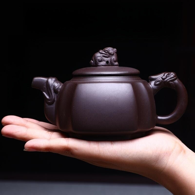 on big sales yixing zisha purple clay tea pot 260ml lucky animal statue marked