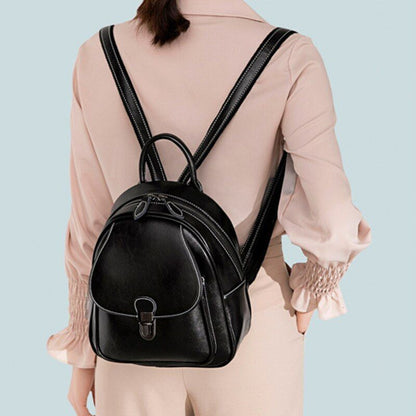 Genuine Leather Backpack Knapsack Small Travel Bag Cowhide Rucksack 22*9.5*27 CM