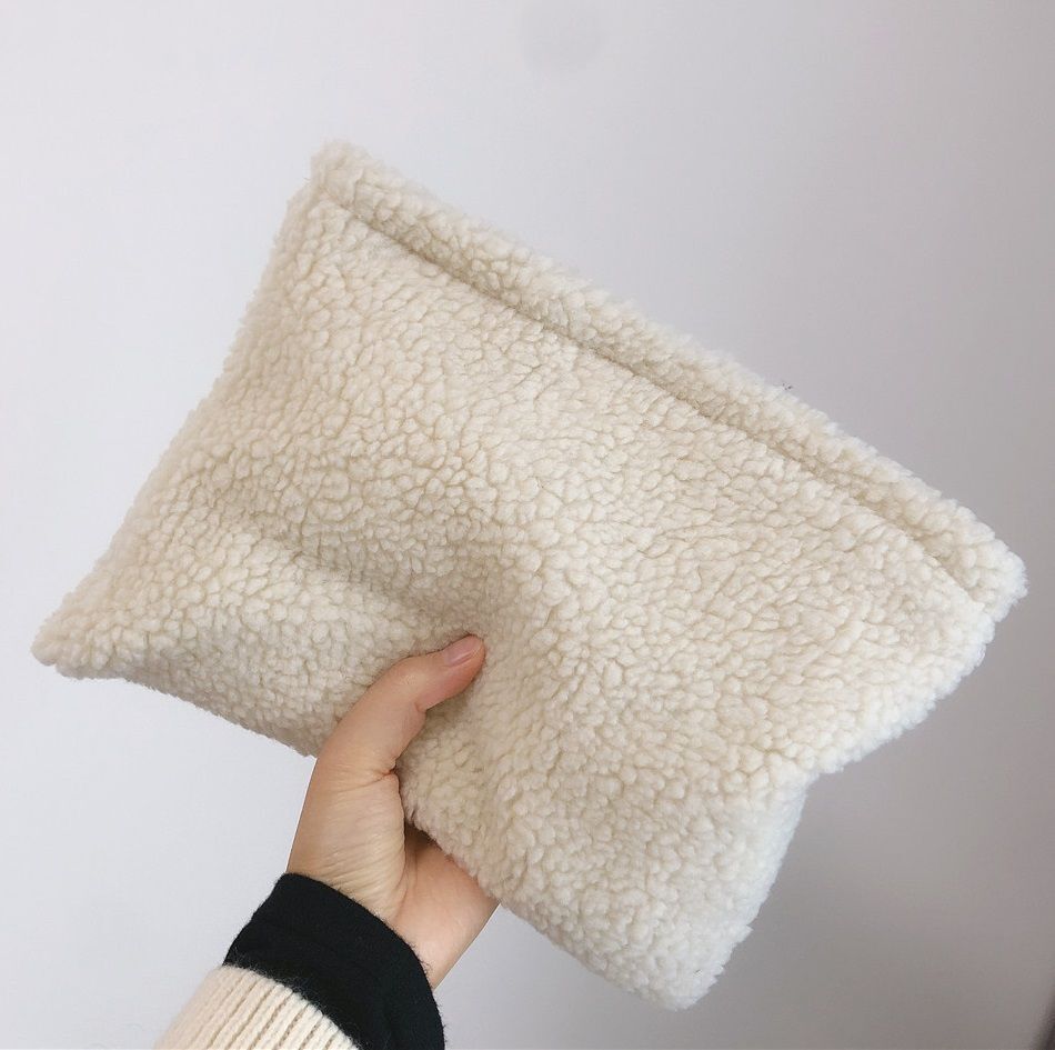 Plush Pencil Case Cosmetic Makeup Pouch Bag Soft Travel Toiletry Bag Organizer