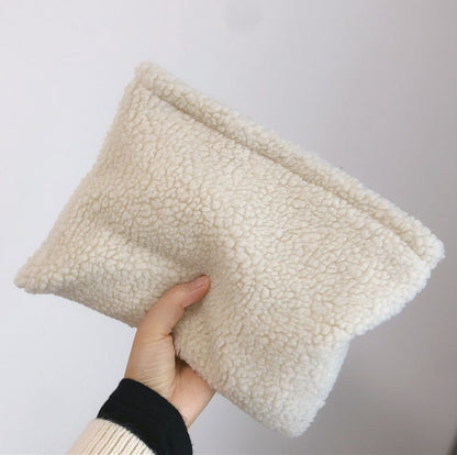 Plush Pencil Case Cosmetic Makeup Pouch Bag Soft Travel Toiletry Bag Organizer