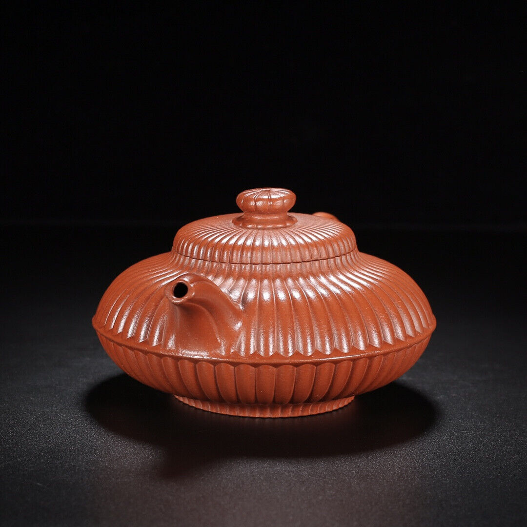 Chinese Yixing Zisha Clay Handmade Exquisite Teapot（筋纹线圆 【底款】顾景舟）