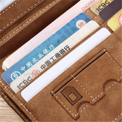 PU Leather Men's Leather Wallet Clutch Purse Male Clamps Cash Clip Billfold Bag