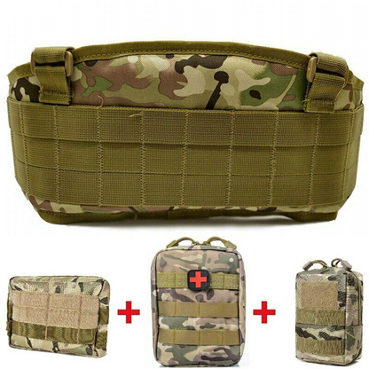 Tactical Belt Army Hunting Waist Support Waist Bag Carrier Adjustable SoftPadded