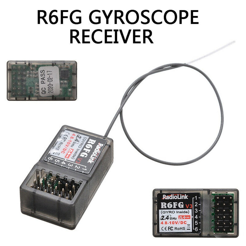 R6FG 2.4G 6-Channel Gyro RC Receiver for RC6GS RC4GS RC4G RC3S T8FB Transmitter