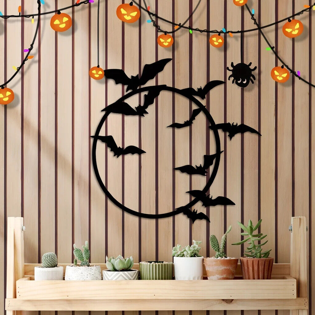1pc Flying Bats Metal Wall Art,Bats Metal Wall Decor,Bat Metal Sign,Halloween