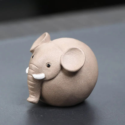 Handmade Elephant Yixing Purple Clay Tea Pet Luck Ornament Tea Pet Tea Figurine