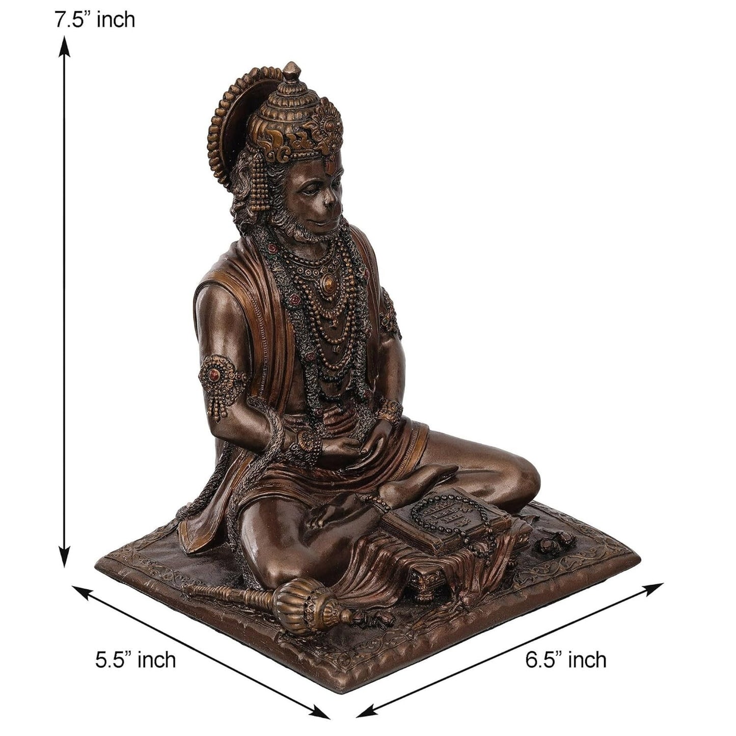 Hindu God Lord Hanuman in Sitting Position Statue Idol Figurine