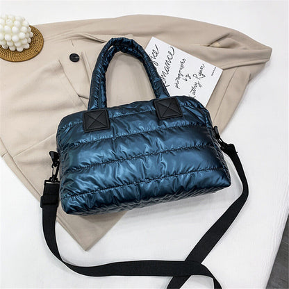 Women's Padded Bag Fabric Soft Shoulder Messenger Bag Female Hand Tote Bag
