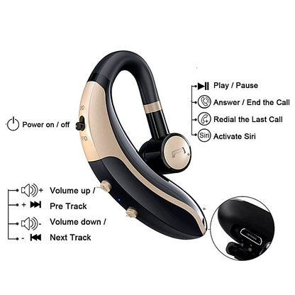 Wireless Bluetooth 5.0 Headset Headphone Earphone Sport Trucker Work Handsfree