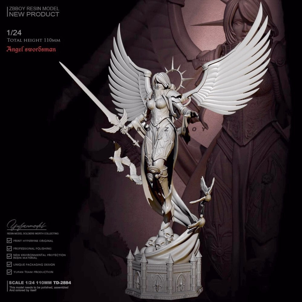 1:24 resin figure model kit Fantasy Angel Sword God Unassembled unpainted