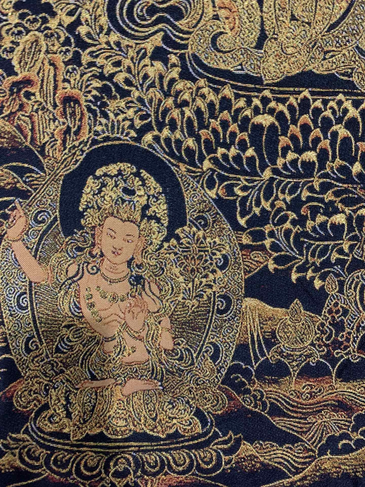 36" Tibet Tibetan Cloth Silk Buddhism 4 Arms Guanyin Buddha Tangka Thangka Mural