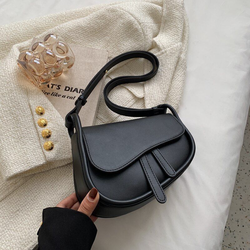 Mini Leather Flap Crossbody Bag Spring Handbag Solid Color Shoulder Bags Purses