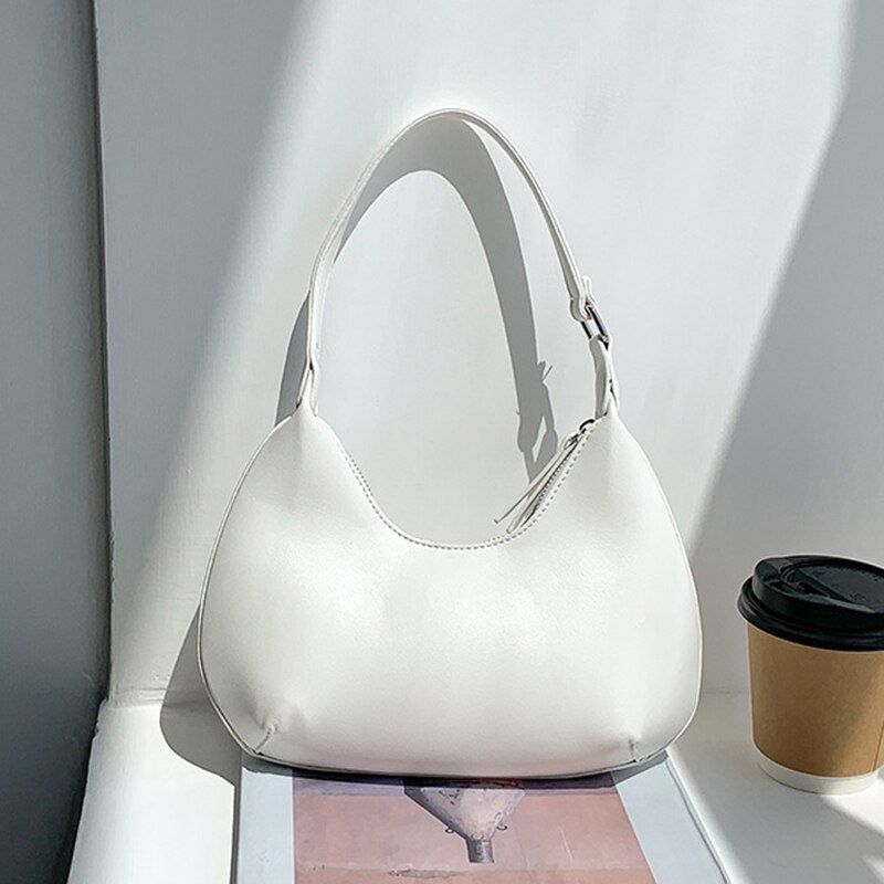 Zipper Small Handbags Fashion Shoulder Bag Leather Casual Bags Pouch 31*12*8 CM