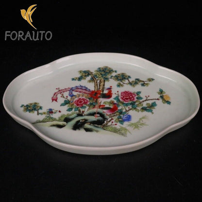 Old Chinese porcelainted phoenix jar pots, tea trays -