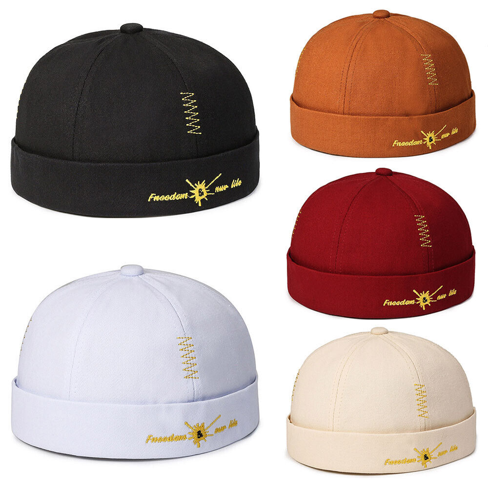 Hip Hop Hats Summer Hats Beanie Hat Skullies Cap Brimless Street Solid Color