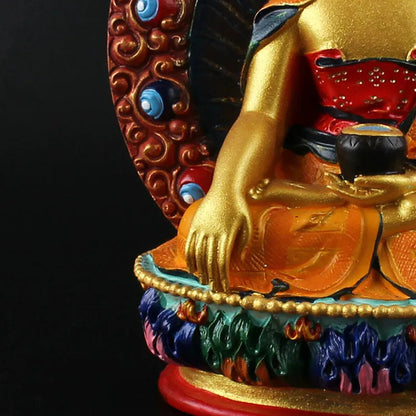 12cm Resin Sakyamuni Buddha Statue Handpainted Home Ornament