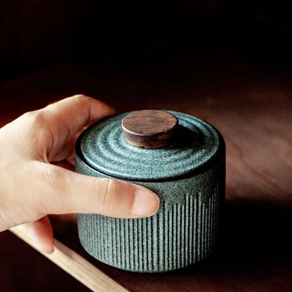 Small Tea Caddy Jar Sealed Jar Decorative Tank Tea Box Portable Tea Can Tea