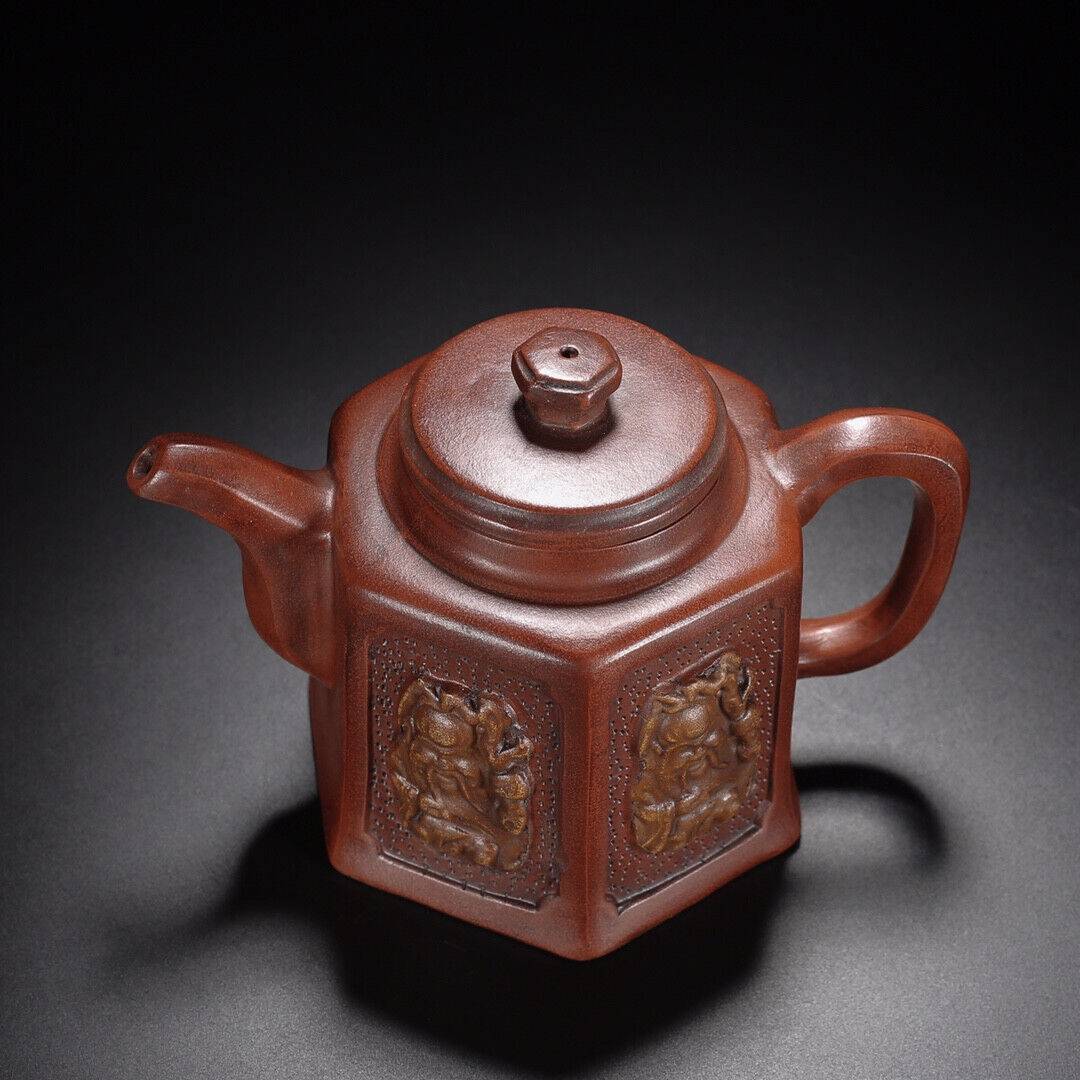 Chinese Yixing Zisha Clay Handmade Exquisite Teapot （寿星 底款：时大彬）