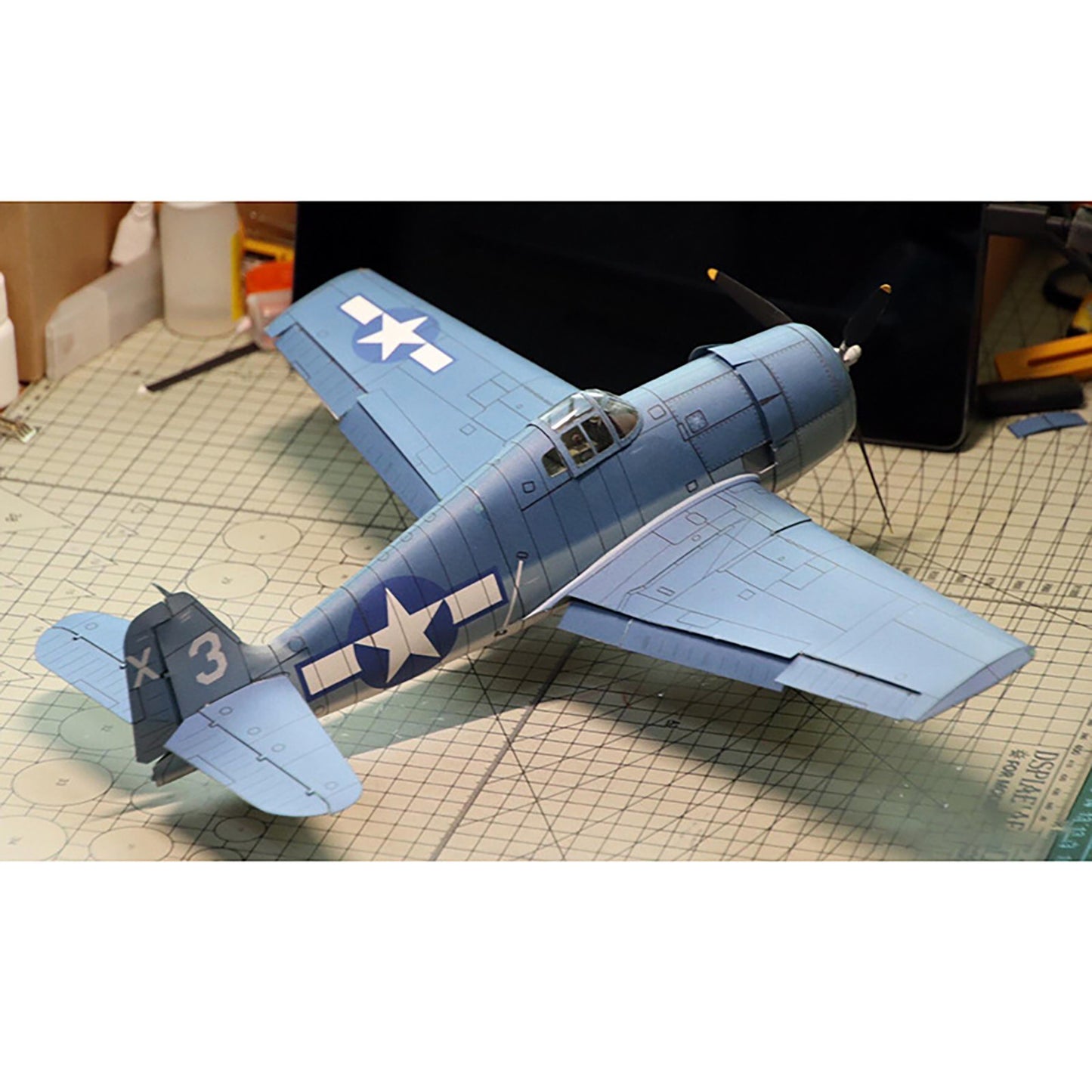 DIY 1:32 Grumman F6F-3 Hellcat Fighter Paper Model Military Plane Model DIY