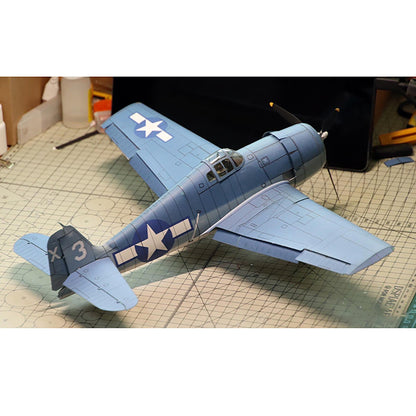 DIY 1:32 Grumman F6F-3 Hellcat Fighter Paper Model Military Plane Model DIY