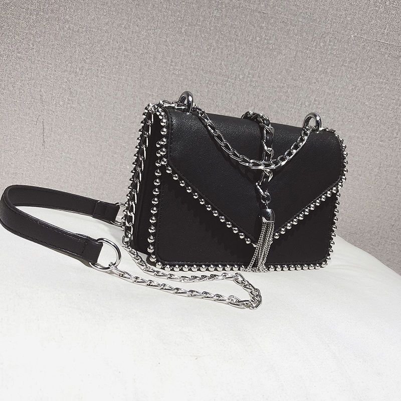2 Layers Fringe Tassel Synthetic Leather Handbag Vintage Shoulder Bag 17*14*6 CM