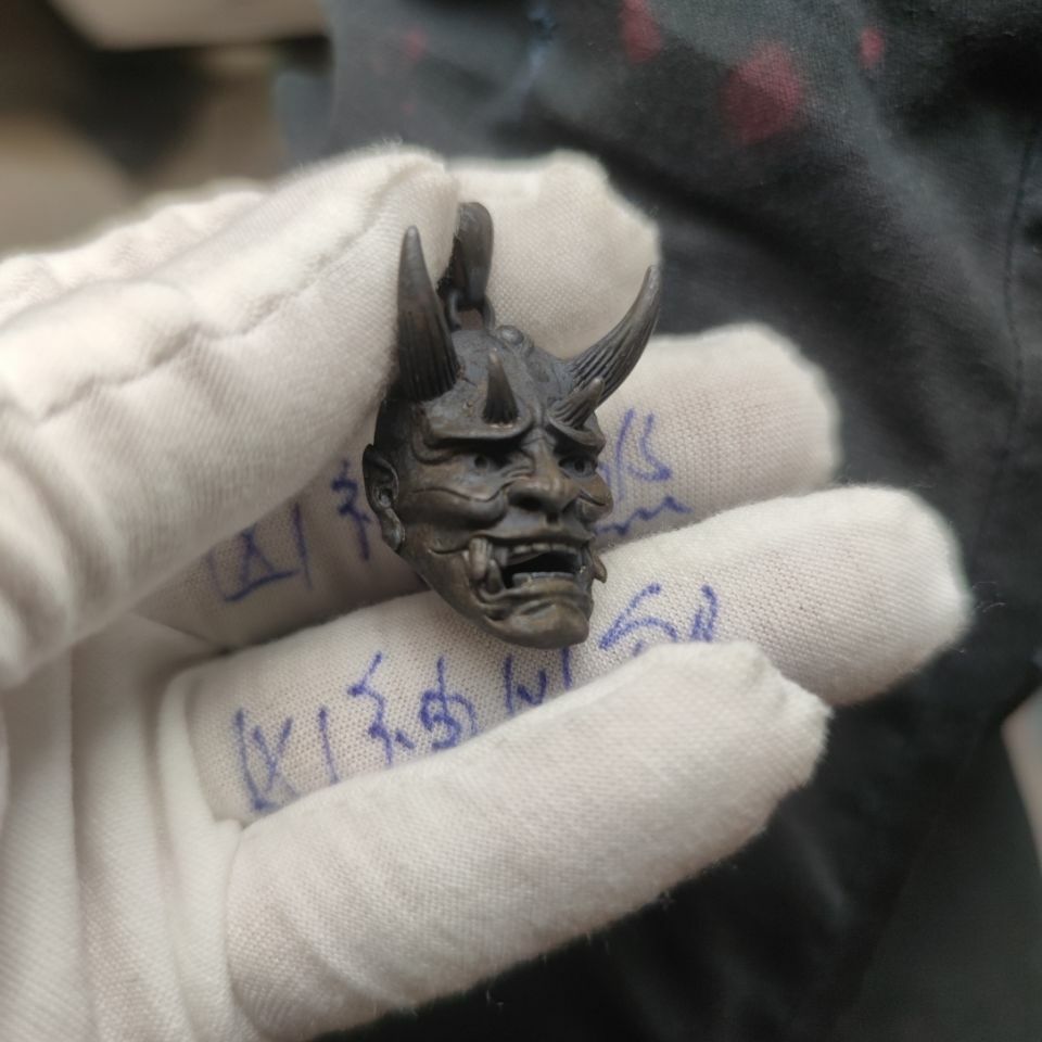 Copper Brass Ghost Face Fang Mask Casting Bonjour Mask Pendant