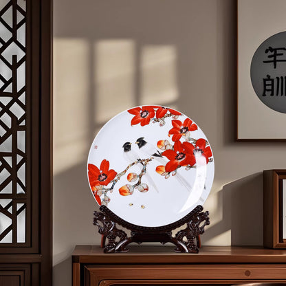 Jingdezhen ceramic decorative plate 30.5 cm 12.0 inches Chinese living room decoration -