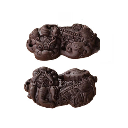 Chinese Handmade Pixiu Purple Sands Tea Pet 6cm Tea Play Tea Tray Accessories