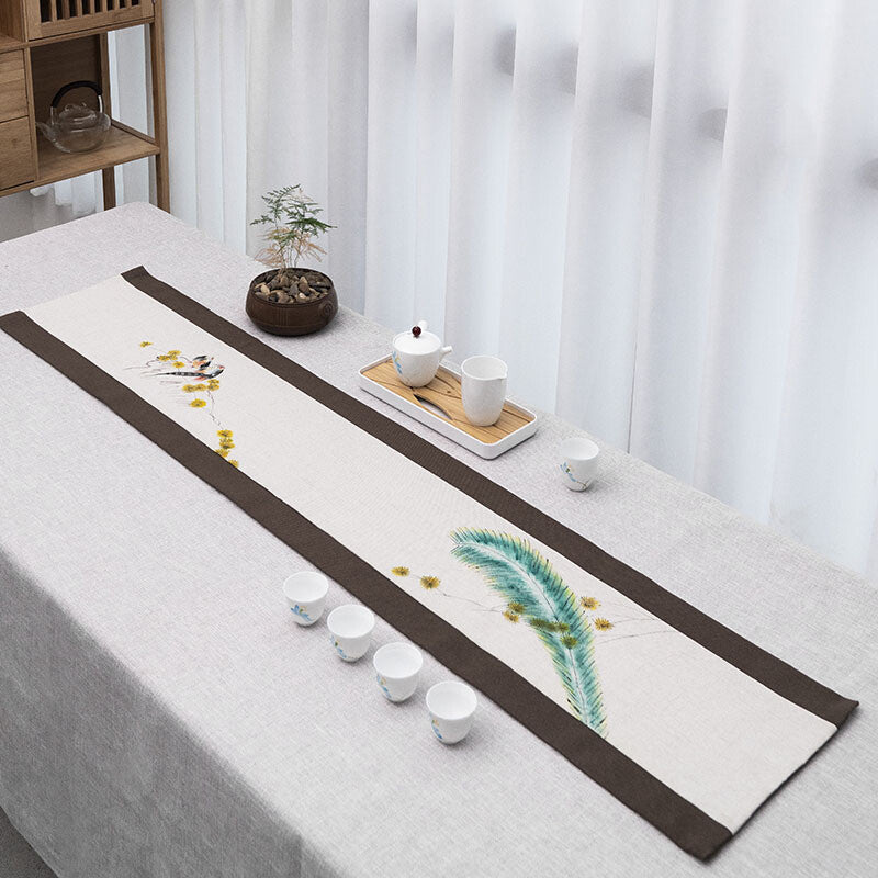 Linen Table Flag For Tea Set Handpainted Tea Mat Chinese Style Dinner Mat New