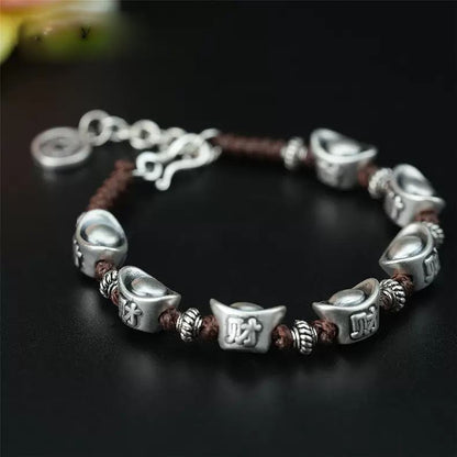 Wealth and Prosperity Chinese Style Handmade Yuanbao Bracelet High-Quality