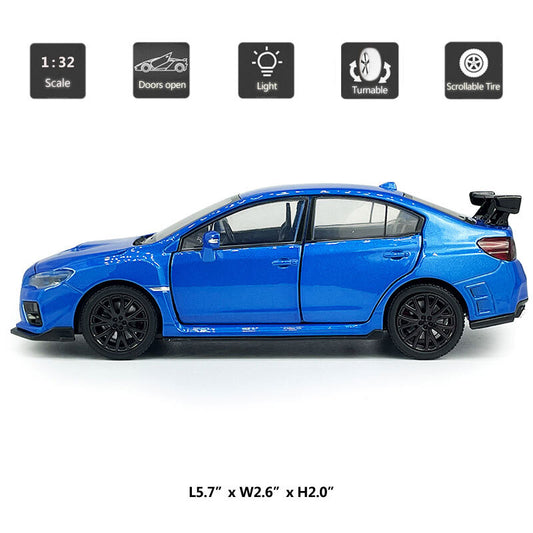 1/32 Subaru WRX STI Model Car Diecast Toy Cars Boys Toys for Kids Gifts Blue