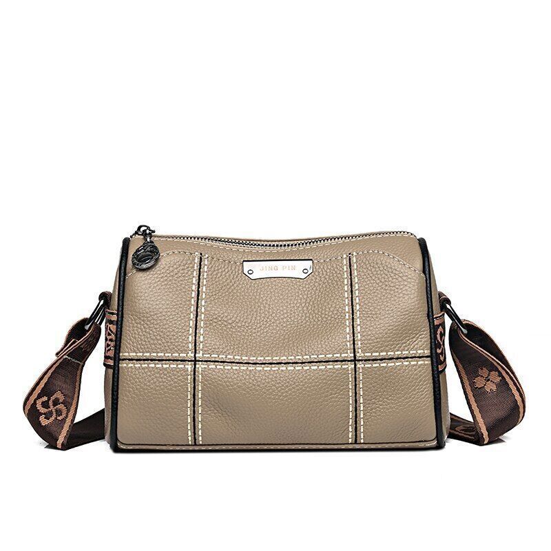 Women Genuine Leather Handbags 3 Layers Cow Leather Shoulder Crossbody Bags Bag