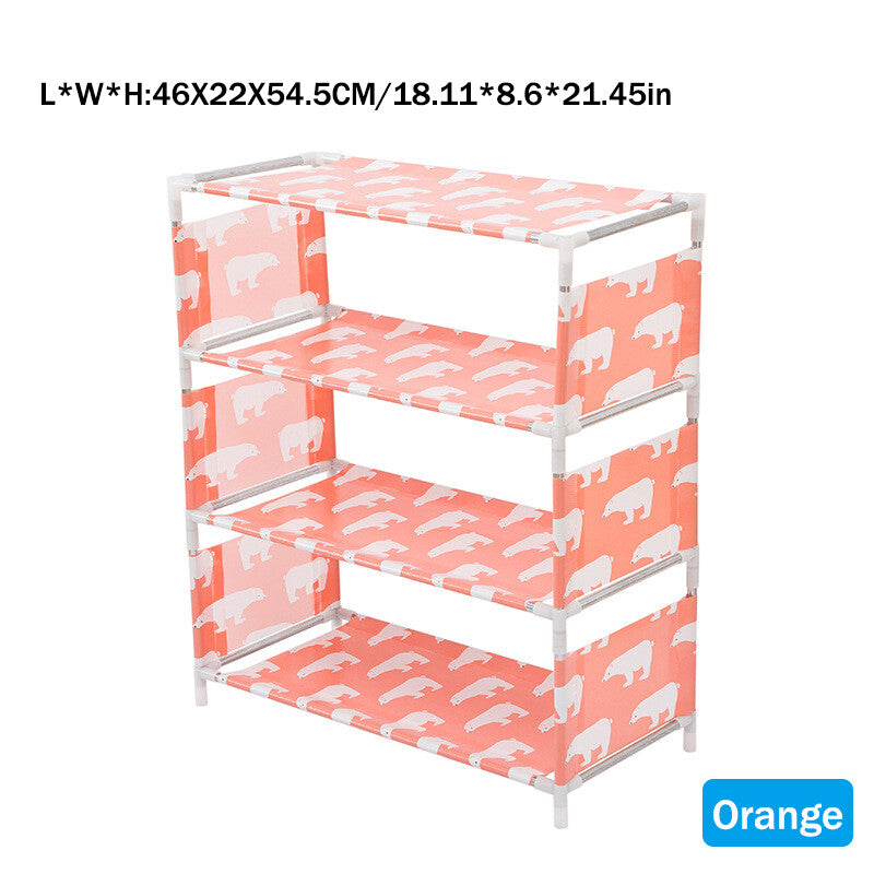 4-Tier Stackable Shoe Rack, Expandable & Adjustable Shoe Shelf Storage Organizer