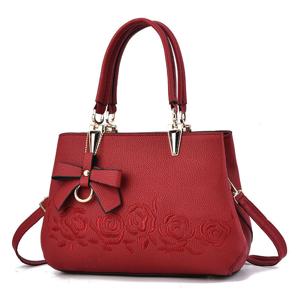 Women's PU Leather Shoulder Handbag Tote Purses Satchel Pendant Crossbody Bags