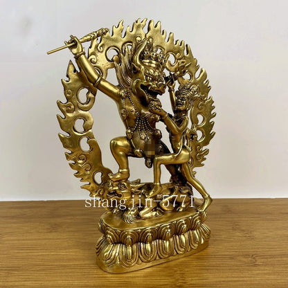 21cm Tibet Buddhism Bronze Hevajra Mandkesvara HAPPY Budda Yab-Yum Buddha Statue